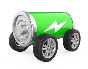 Battery with Wheels Isolated