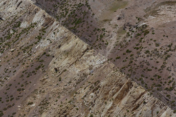 Beautiful natural abstract texture of mountain in an arid scenery. Mendoza, Argentina