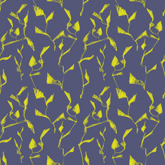 seamless pattern with branches painted by pencils. 