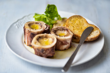 rustic english bone marrow toast