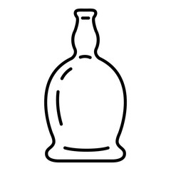 Vector Outline Glass Rum Bottle Icon