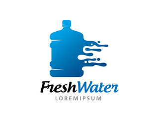 Water gallon logo template design, icon, symbol