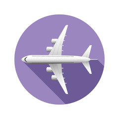 Airplane with Shadow Travel Flight Icon Collection