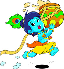 Fototapeta premium Little krishna running