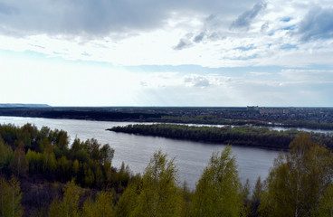 Naklejka na ściany i meble panorama of the Oka river. Russia