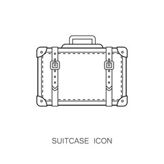 Suitcase Icon Line Style isolated on White Background