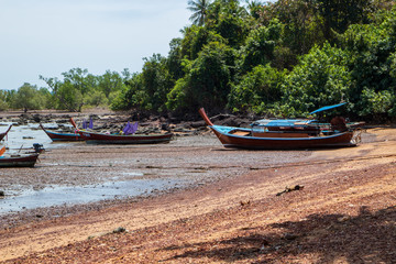 Naklejka na ściany i meble boat on the beach in Thailand