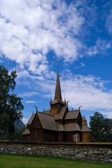 Stave church in Lom