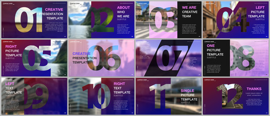 Minimal presentations design, portfolio vector templates with numbers. Easy to edit and customize. Multipurpose template for presentation slide, flyer leaflet, brochure cover, report, marketing.