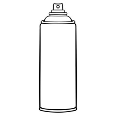 monochrome outline drawing of a spray can. vector, illustration, isolated.