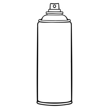 recommend clip art: monochrome outline drawing of a spray can. vector, illustration, isolated.
