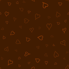 chaotic vector colored doodle hearts seamless pattern