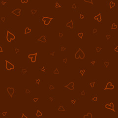 chaotic vector colored doodle hearts seamless pattern