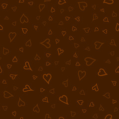 chaotic vector colored doodle hearts seamless pattern