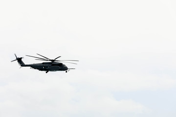helicopter aircraft flying on the sky,South Korea.
