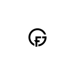 FG or GF letter logo design