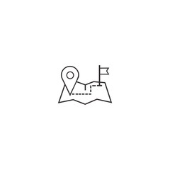 Simple gps, location, route map, navigator logo design template