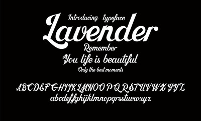 Hand drawn alphabet vector font. Brush script lettering for labels, headlines, posters etc.