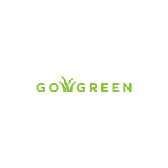 Modern Go Green Environment Label Logo Illustration