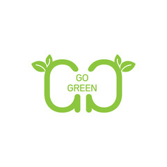 Modern Go Green Environment Label Logo Illustration