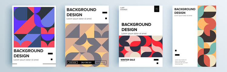 Modern abstract covers set, minimal covers design. Colorful geometric background, vector illustration.