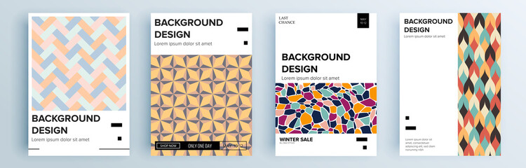 Modern abstract covers set, minimal covers design. Colorful geometric background, vector illustration.