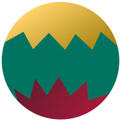 Bright gradient flat element for clipart and decor on the white isolated background..