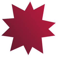 Bright gradient flat element for clipart and decor on the white isolated background..