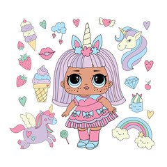 rainbow unicorn lol doll