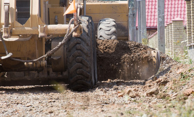 excavator on construction site