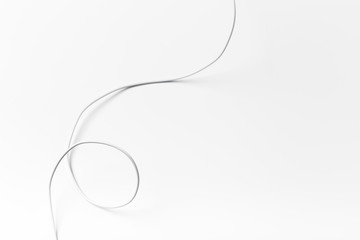 white new wire cable isolated on a white background abstraction.