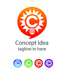 Bulb Idea logo designs concept idea letter C, Modern Tech Bulb logo designs concept, Pixel Technology Bulb Idea logo template