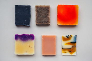 Colorful handmade solid soap bars (zero waste)