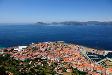  Aerial view Porto do Son in La Coruña, Galicia
