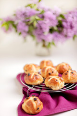 Cross-buns containing dried fruits are traditionally eaten during Lent before Easter.