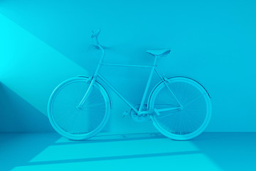 blue bike on a blue background