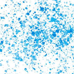 Blue watercolor round splashes and stains
