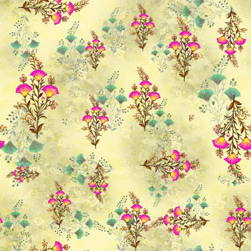 mughal flowers mix & match seamless allover pattern