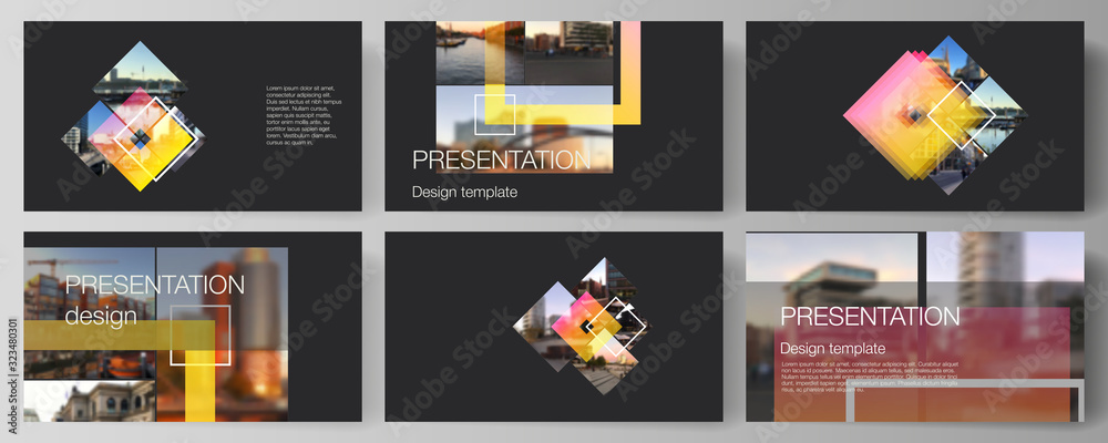 Poster the minimalistic abstract vector illustration of the editable layout of the presentation slides desi