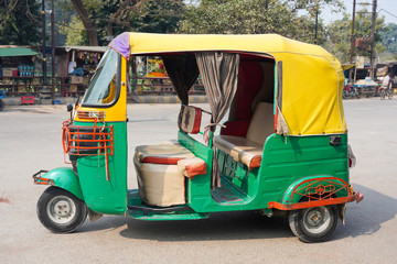 View of  Auto Rckshaw Taxi(Tuktuk) on the Street in Varanasi, India