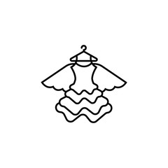 dress angel line icon on white background