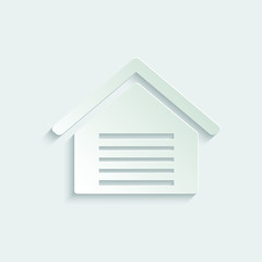 paper garage icon vector icon 