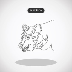 illustration. bear's head. Line. one line continuous draw