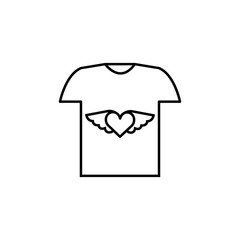 t-shirt illustration line icon on white background