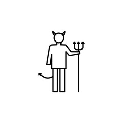 devil man line icon on white background