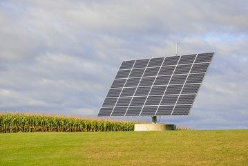 Solar panels on the field