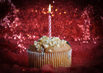 Cupcake with candle