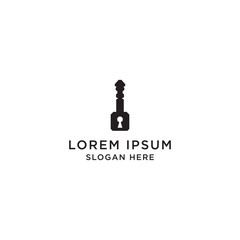 Fototapeta premium Logo Design key icon, Security symbol for website design Vector Illustration Template