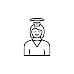 nurse illustration line icon on white background