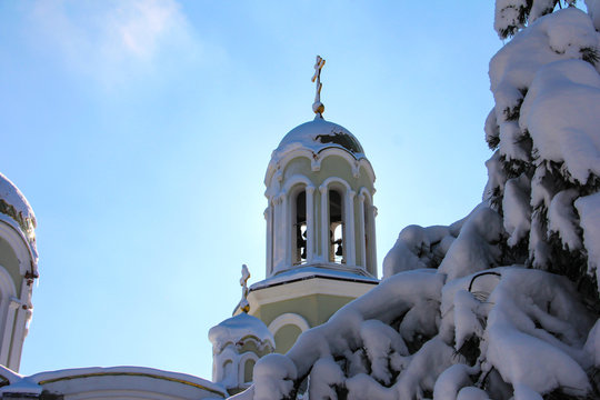 Winter St Serafim Church in the city of Donetsk